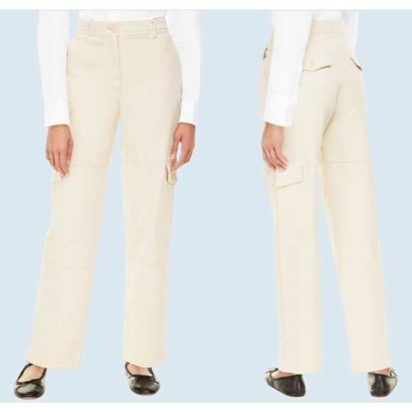 WILFRED FREE Cream Ivory Cargo Hi Rise Jeans Pants Size 6 - Picture 1 of 8
